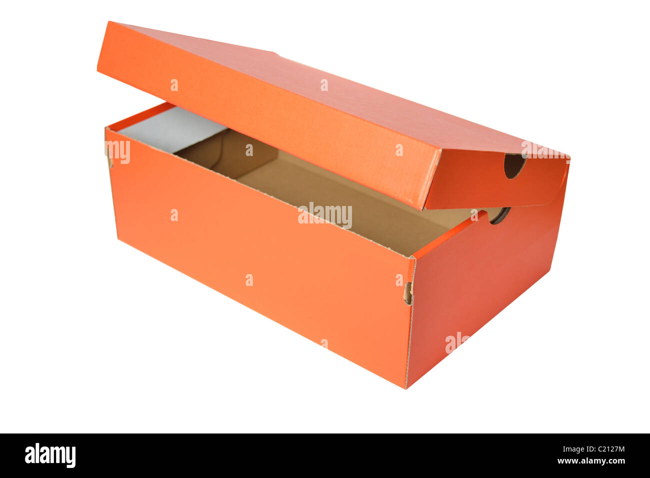 Leere orange box Stockfoto