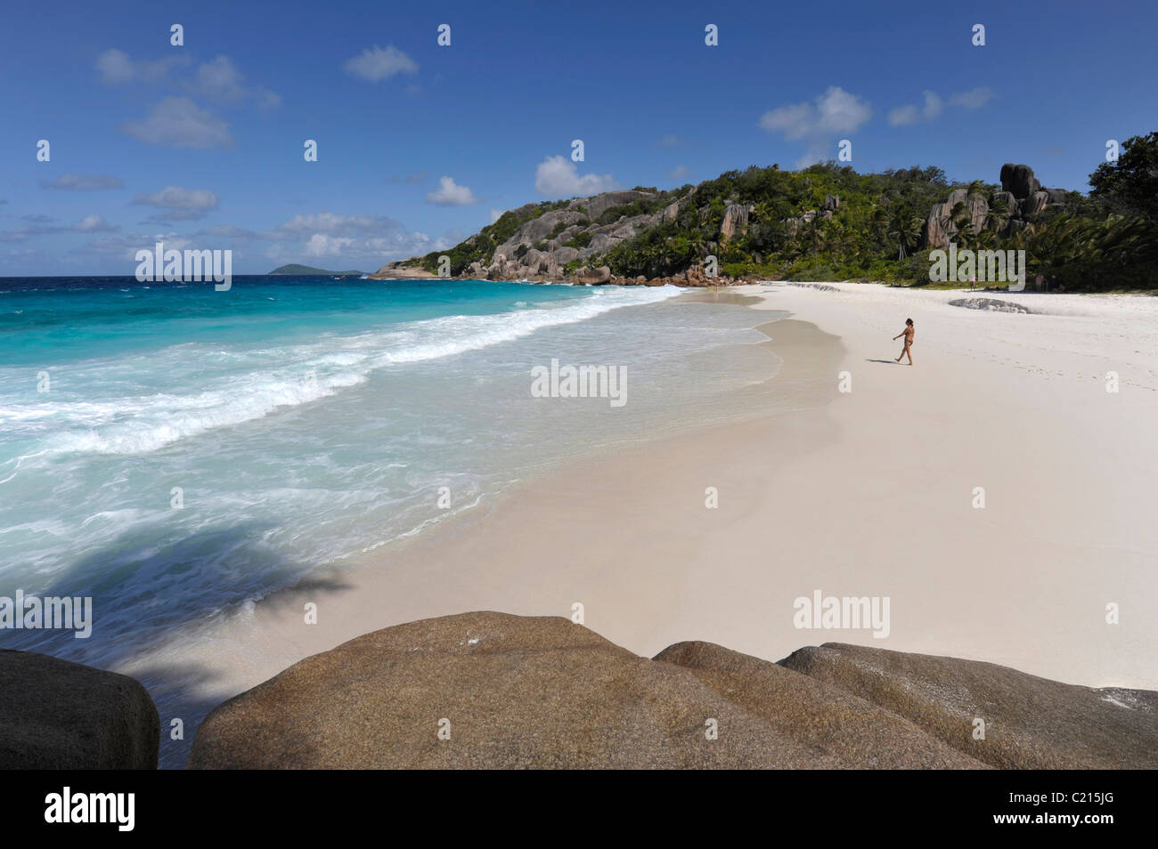 Strand auf Grand Soeur Island, Seychellen Stockfoto
