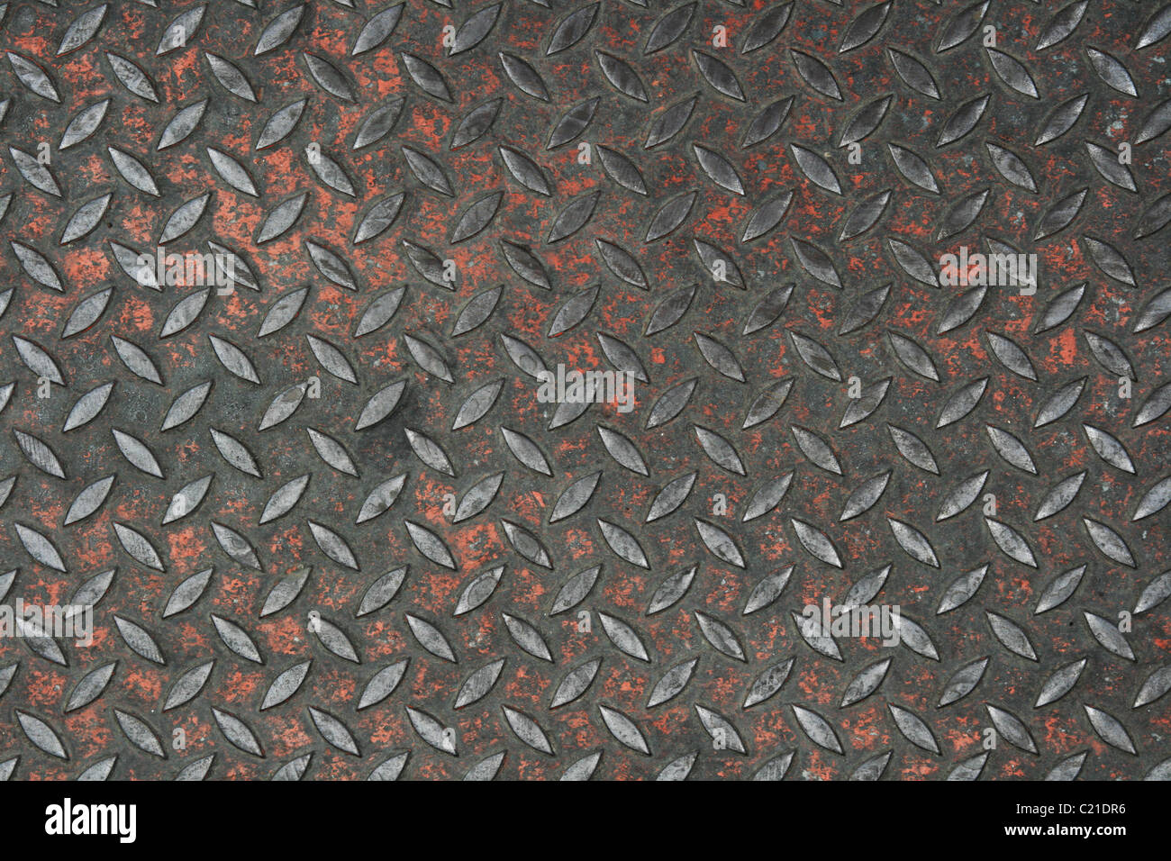 Anti-Rutsch-Alteisen gemalt Hintergrundtextur Diamant-Platte Stockfoto
