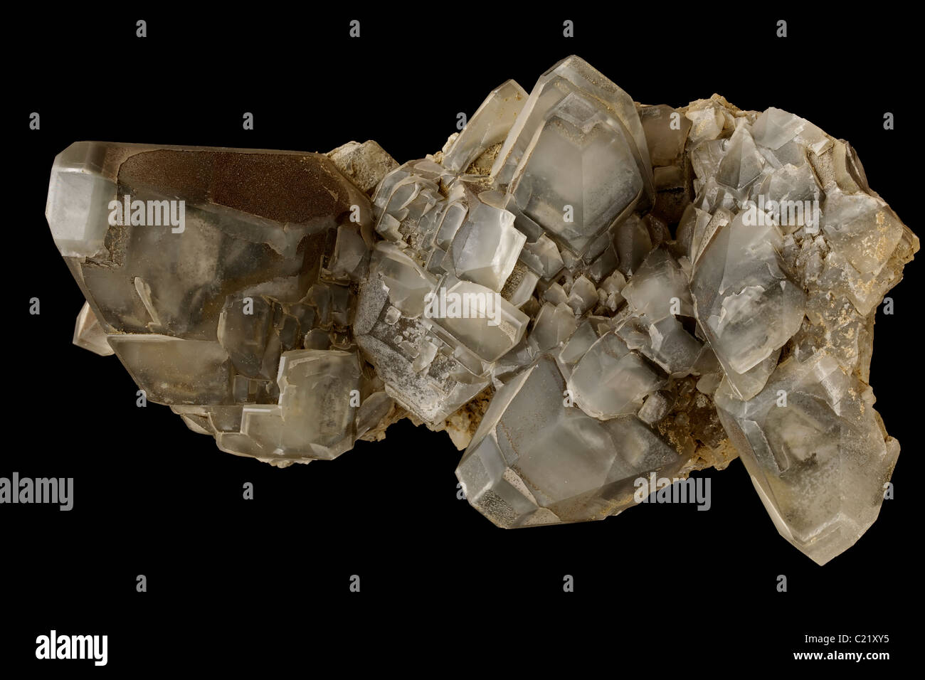 Calcit (Ca CO3 - Calciumcarbonat) mit Pyrit und Markasit - Conco Mine - North Aurora - Kane County - Illinois - USA Stockfoto