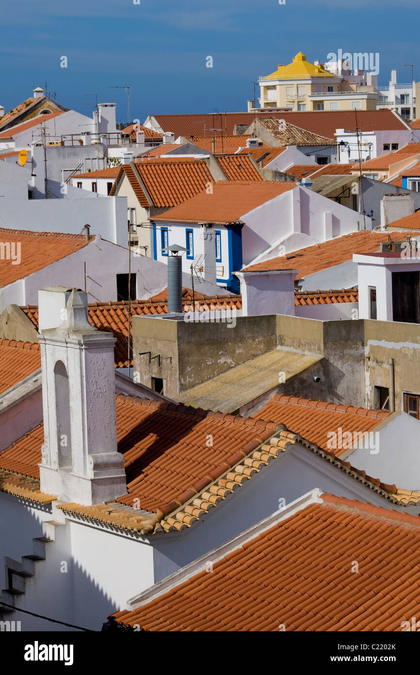 Dächer von Sines in Portugal Alentejo Region Stockfoto