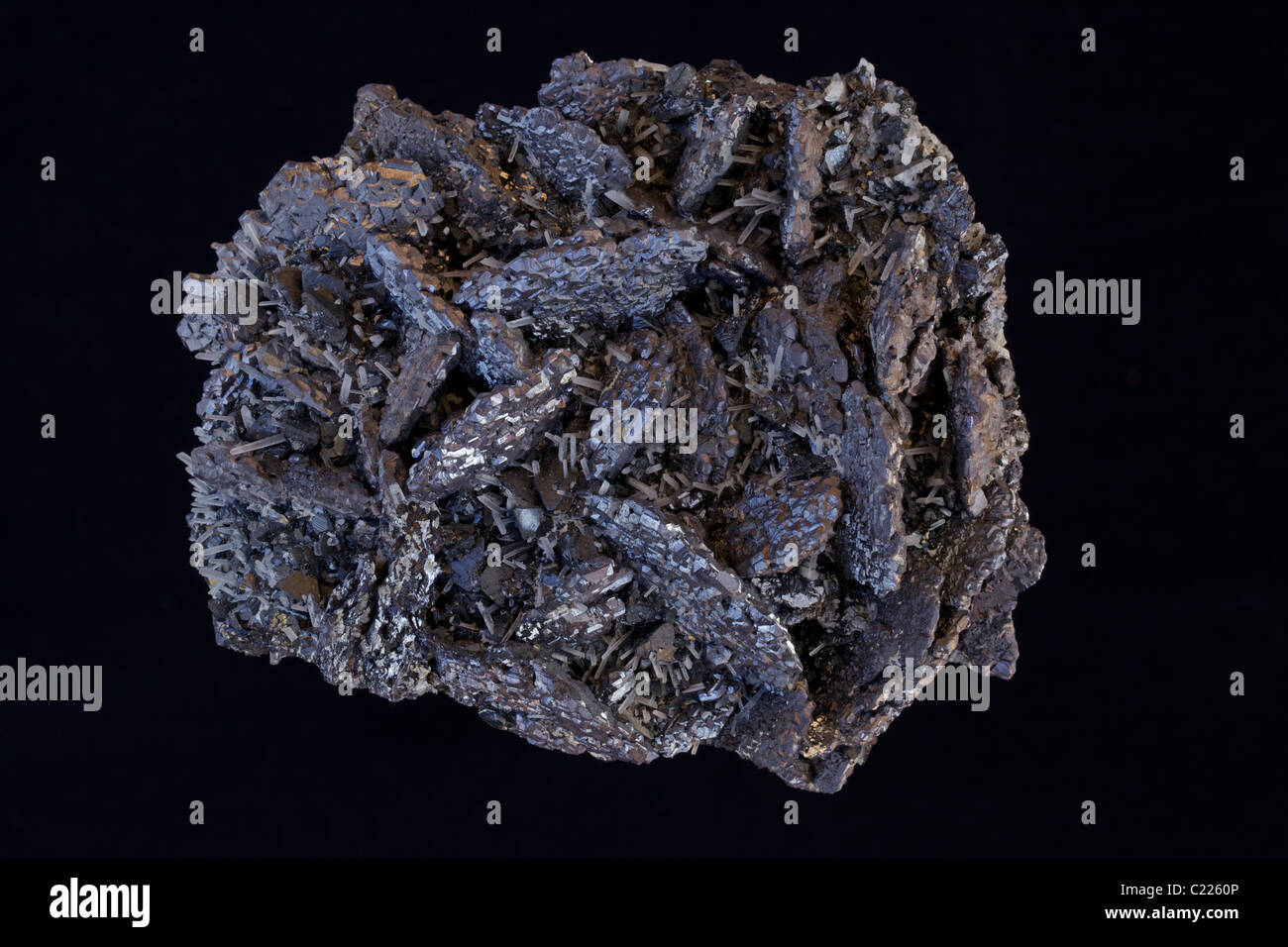 Bleiglanz (PbS-lead Sulfid) - Die primäre Erz von führen, spinell Zwillinge, Madan, Bulgarien Stockfoto