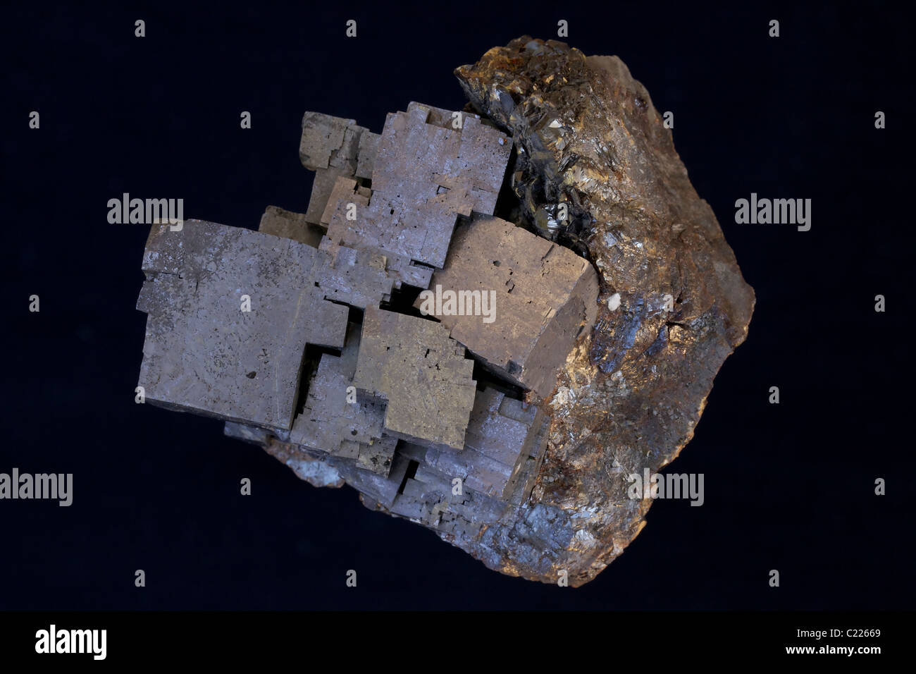 Galenit (PbS - Leitung Sulfid)-das primäre Erz von Blei Stockfoto