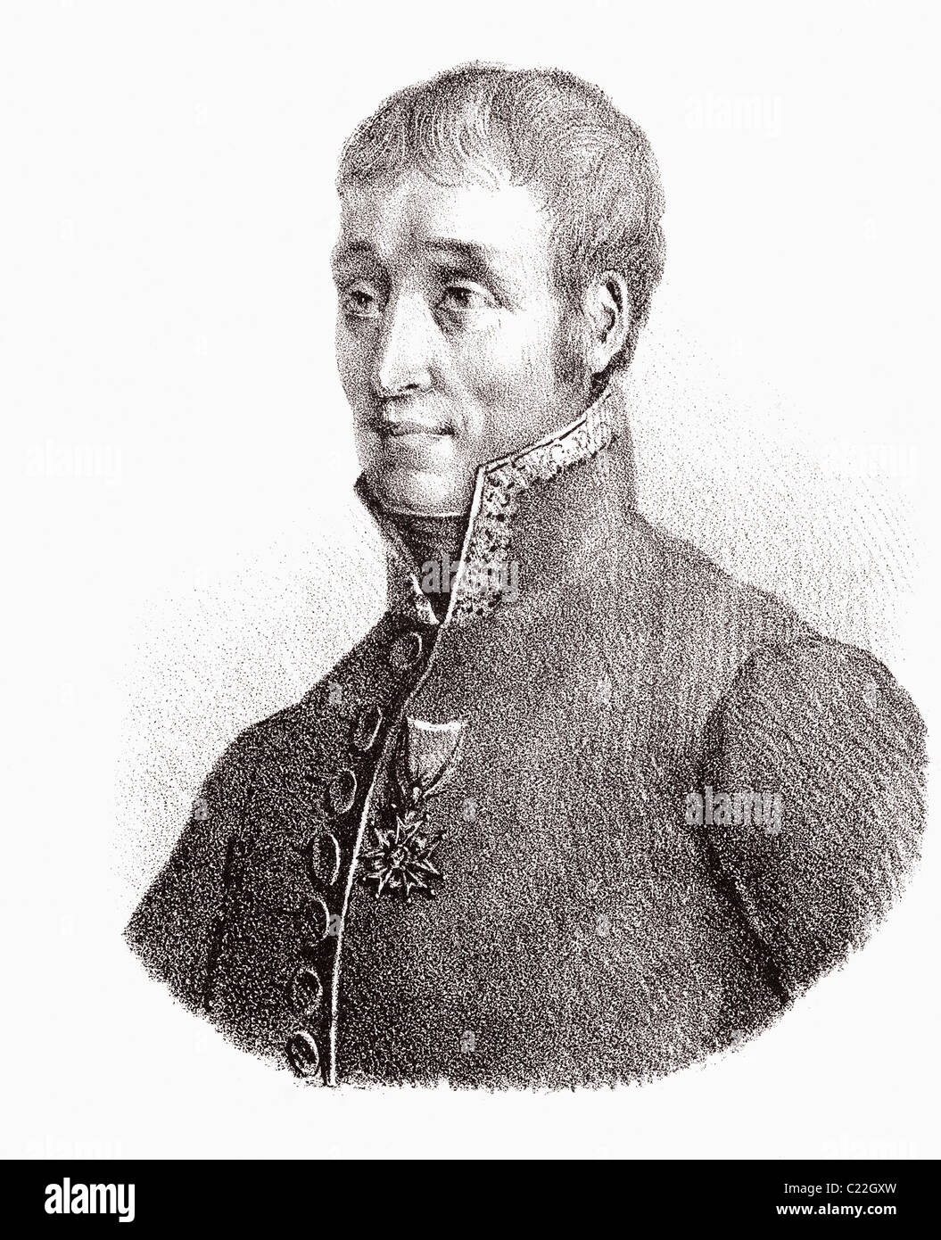 Jean-Marie-Joseph Coutelle, 1748-1835. Französischer Ingenieur, Wissenschaftler und Pionier der Ballonfahrt. Stockfoto