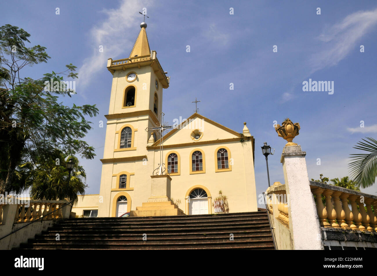 Hauptkirche, "Igreja Matriz Nossa Senhora Do Porto", Morretes, Paraná, Brasilien Stockfoto