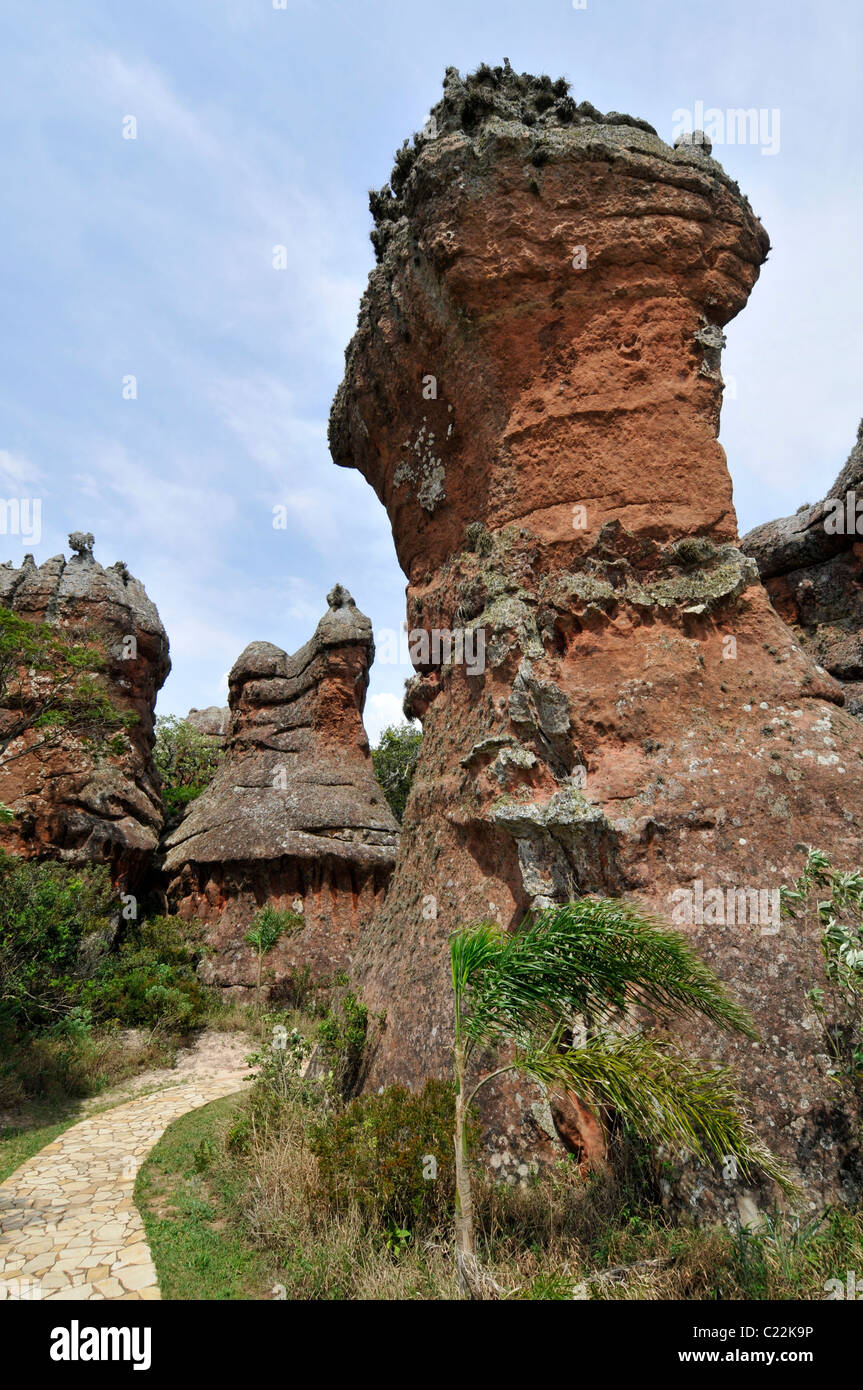 Faszinierende Sandstein-Formationen, Vila Velha Staatspark, Ponta Grossa, Paraná, Brasilien Stockfoto