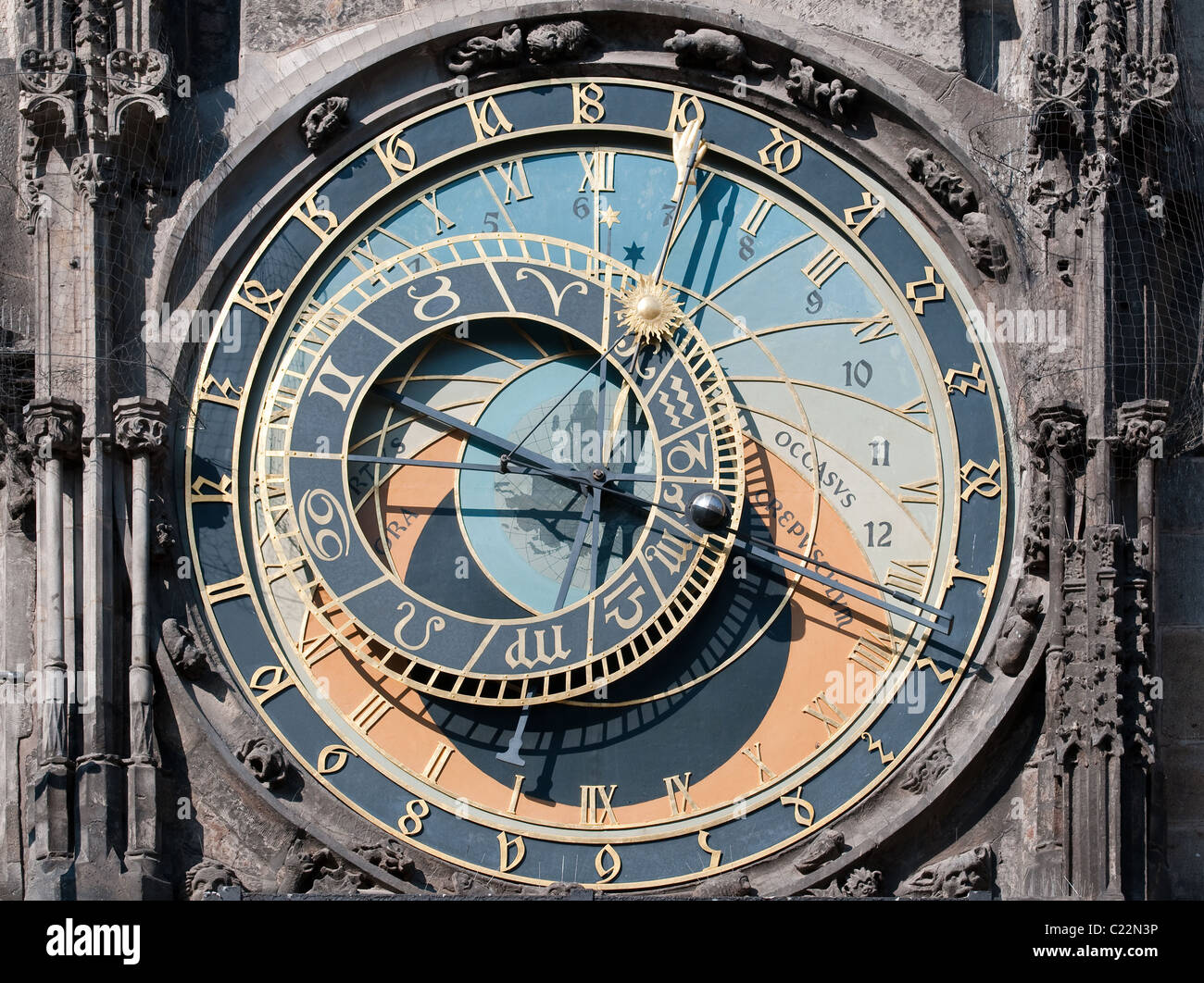 Orloj - astronomische Uhr in Prag, Tschechische Republik Stockfoto