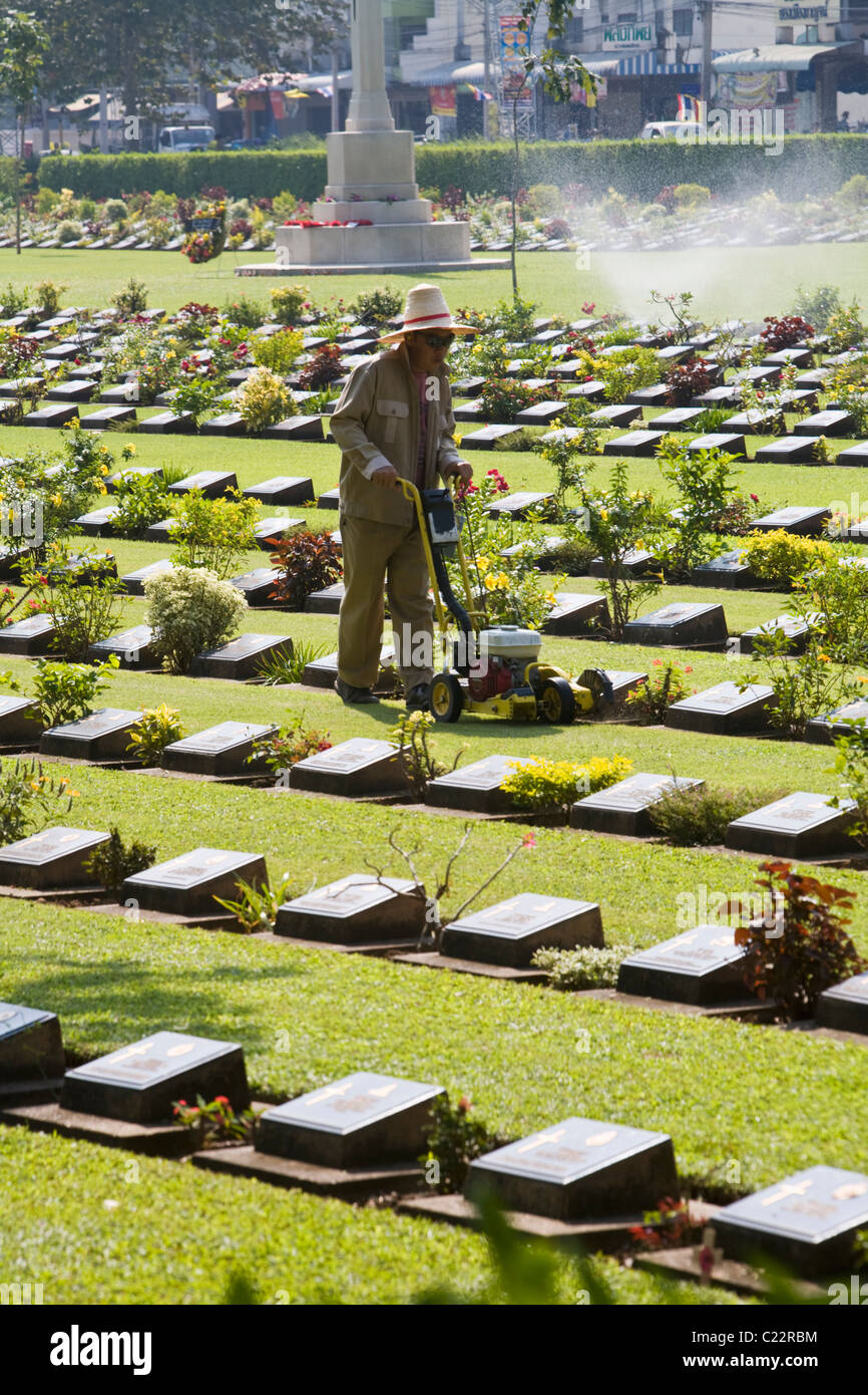 Alliierten Soldatenfriedhof.  Kanchanaburi, Kanchanaburi, Thailand Stockfoto