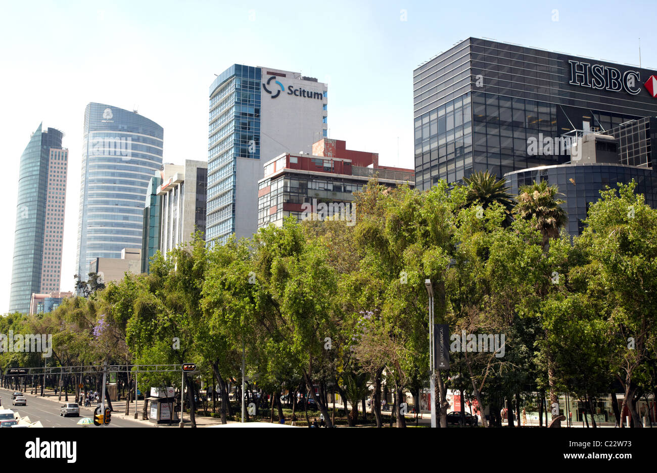 Paseo De La Reforma-Mexiko-Stadt Stockfoto