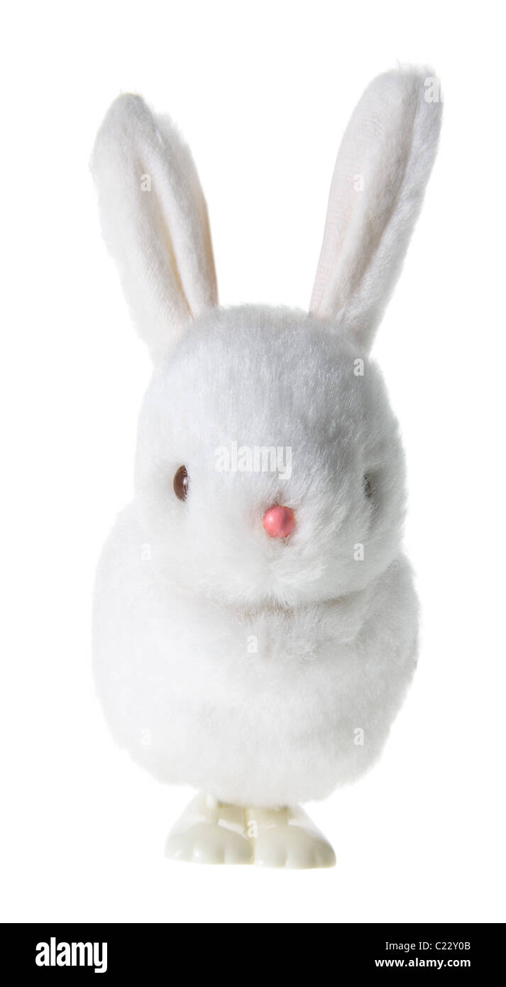 Ostern Spielzeug Huhn mit Hasenohren Stockfoto