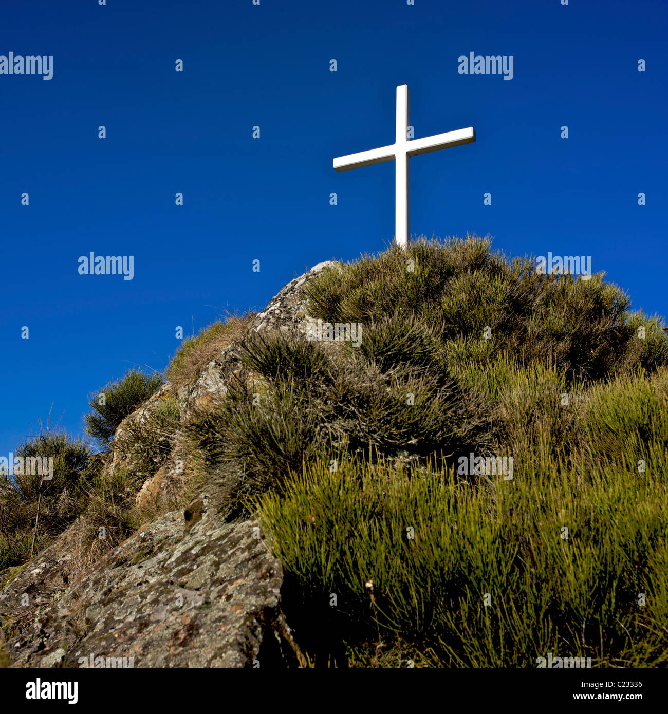 Der Weg des Kreuzes, Alleuze, Cantal, Auvergne, Frankreich Stockfoto