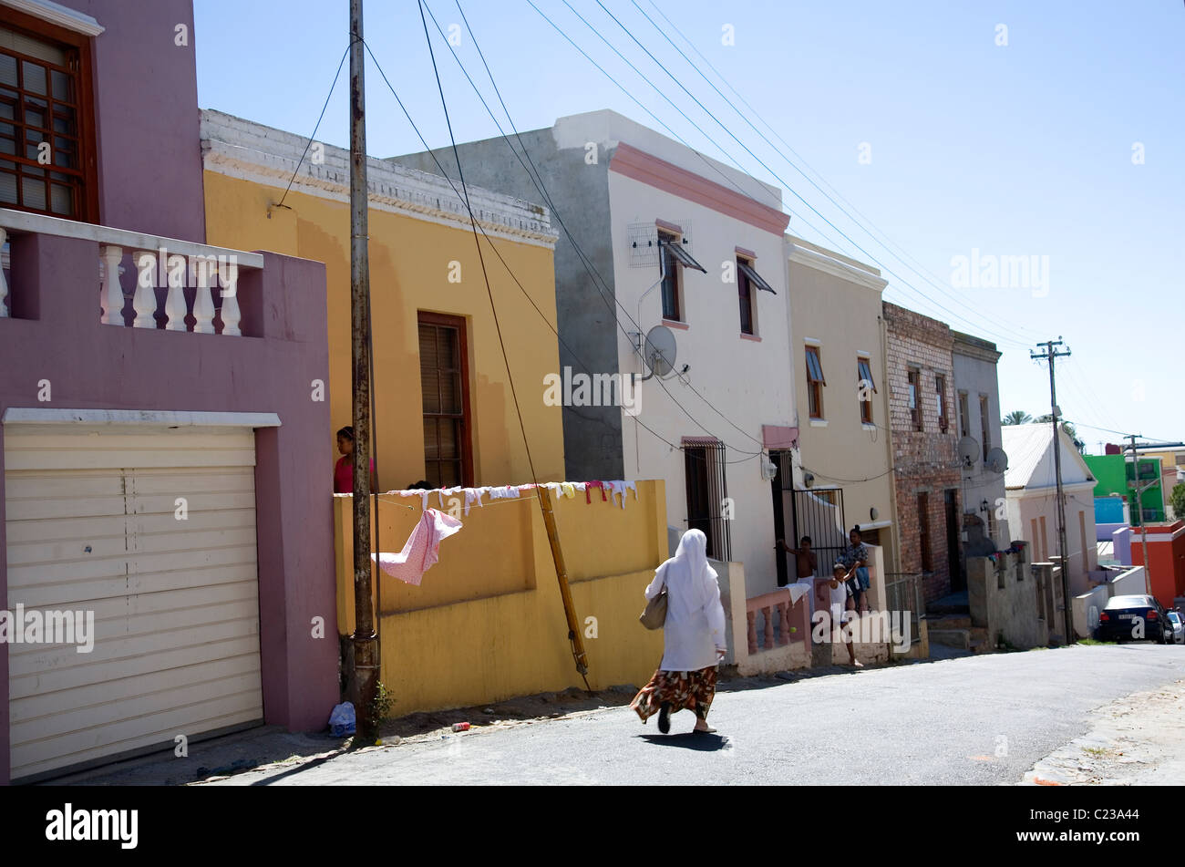 Bo Kaap Leben, Cape Malay Quarter - Kapstadt Stockfoto