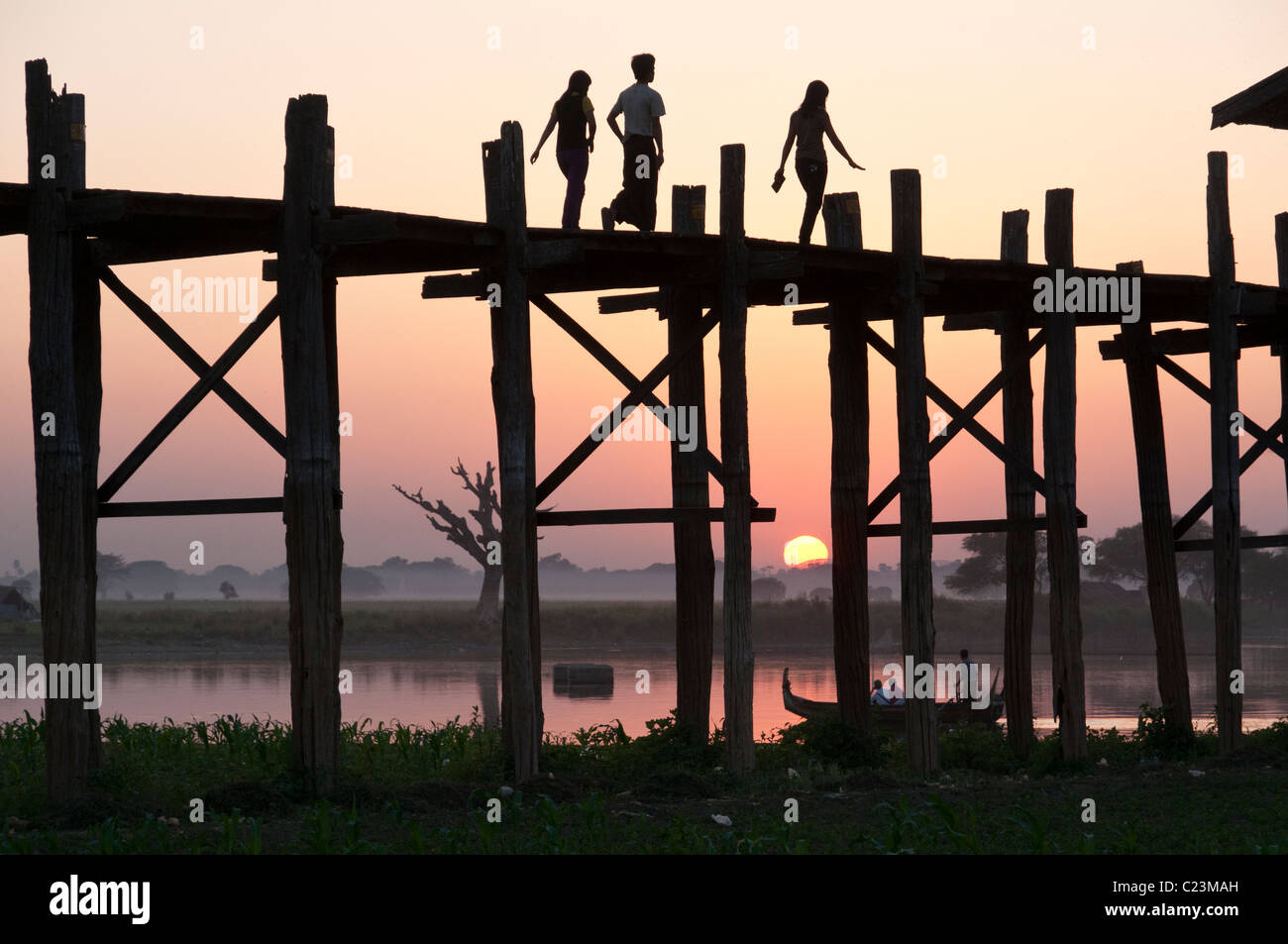 U Bein Brücke. Amarapura. Mandalay-Division. Myanmar Stockfoto