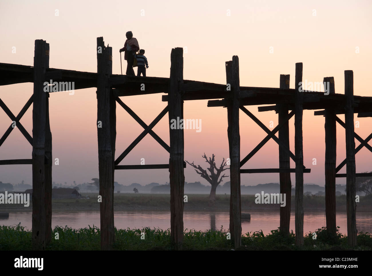 U Bein Brücke. Amarapura. Mandalay-Division. Myanmar Stockfoto