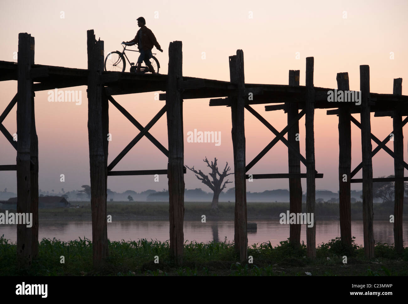 U Bein Brücke. Amarapura. Mandalay-Division. Myanmar Stockfoto