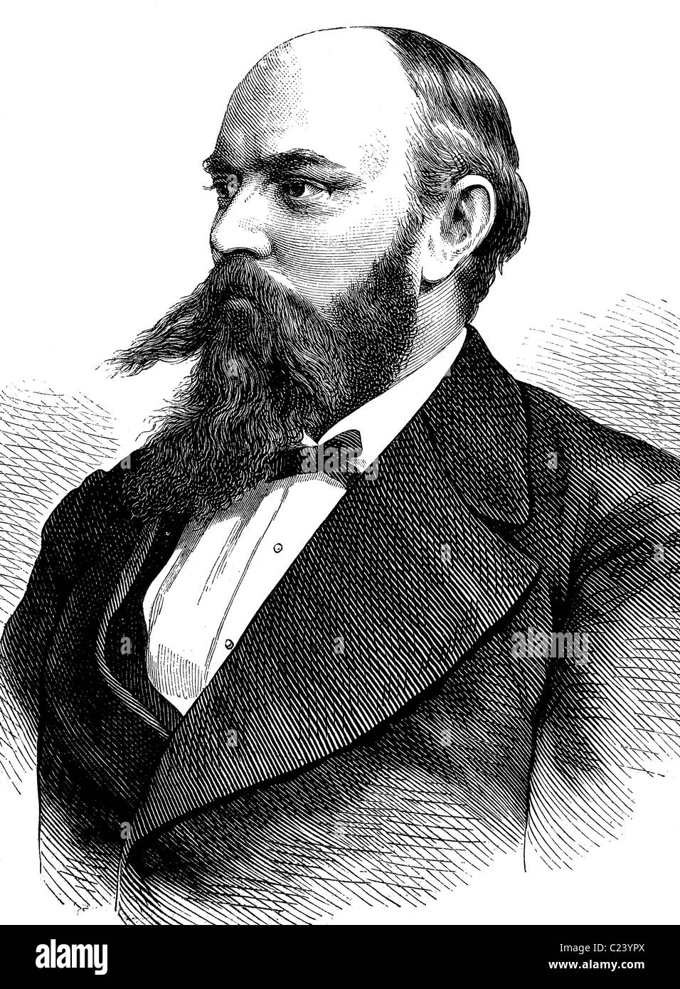 Ewald August König, 1844-1313, Deutscher Professor Für Bergbau Und Mineralogie, Historische Abbildung, 1877 Stockfoto