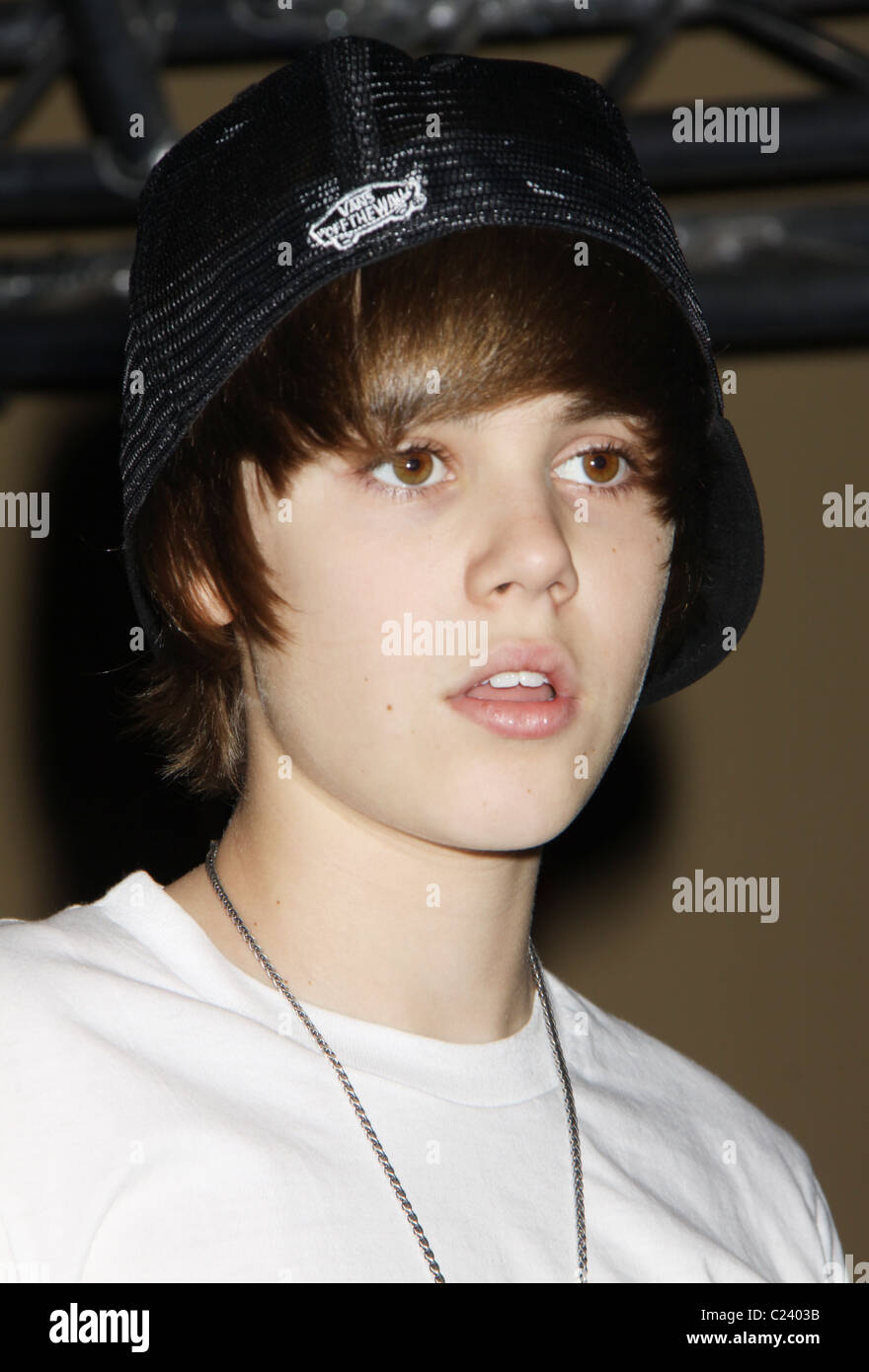 Justin Bieber kanadische Sänger Justin Bieber Private Performance für KLUC Radio im Hard Rock Cafe. Las Vegas, Nevada- Stockfoto