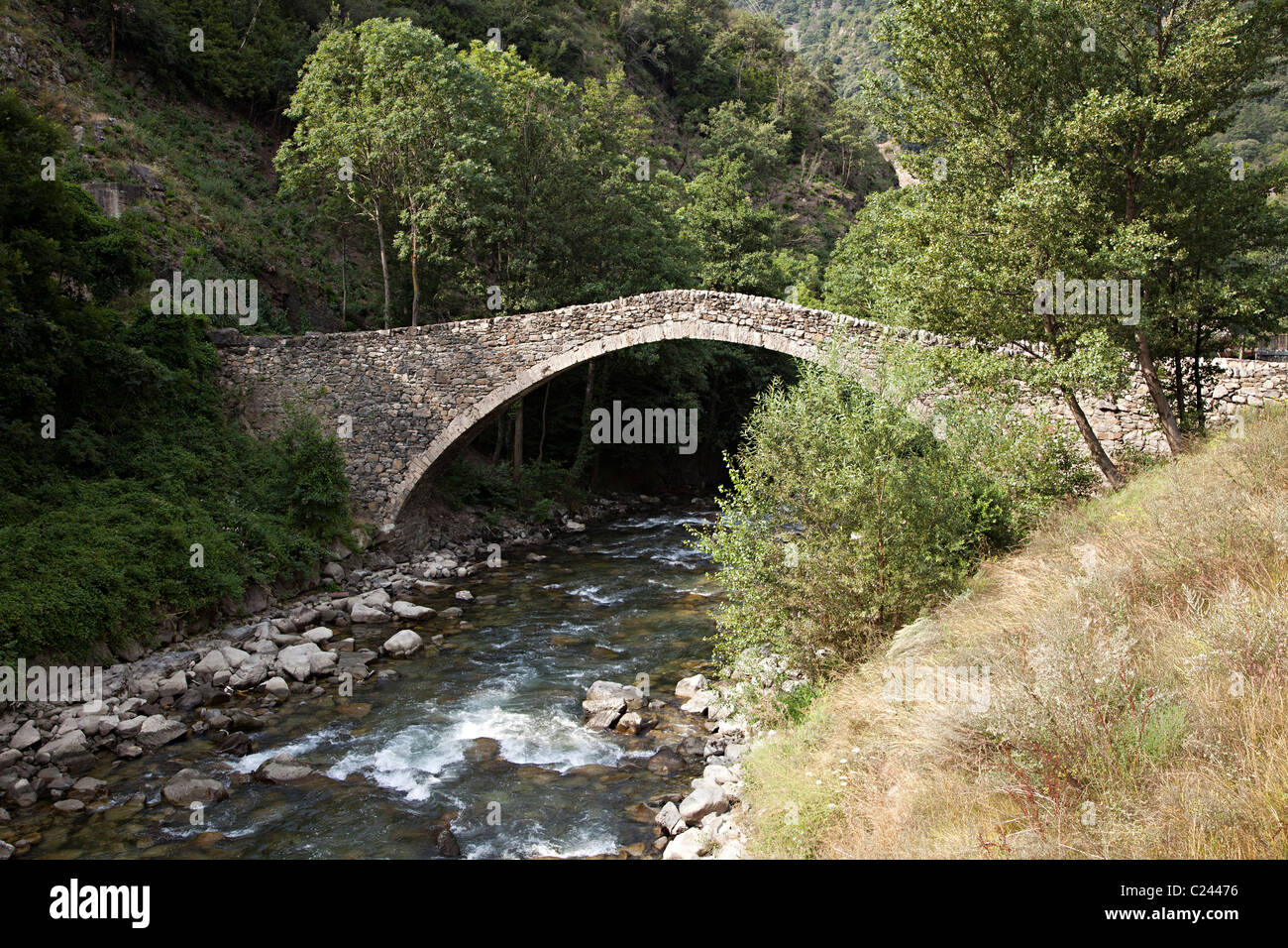 Brücke Pont De La Marginada La Marginada Andorra Stockfoto