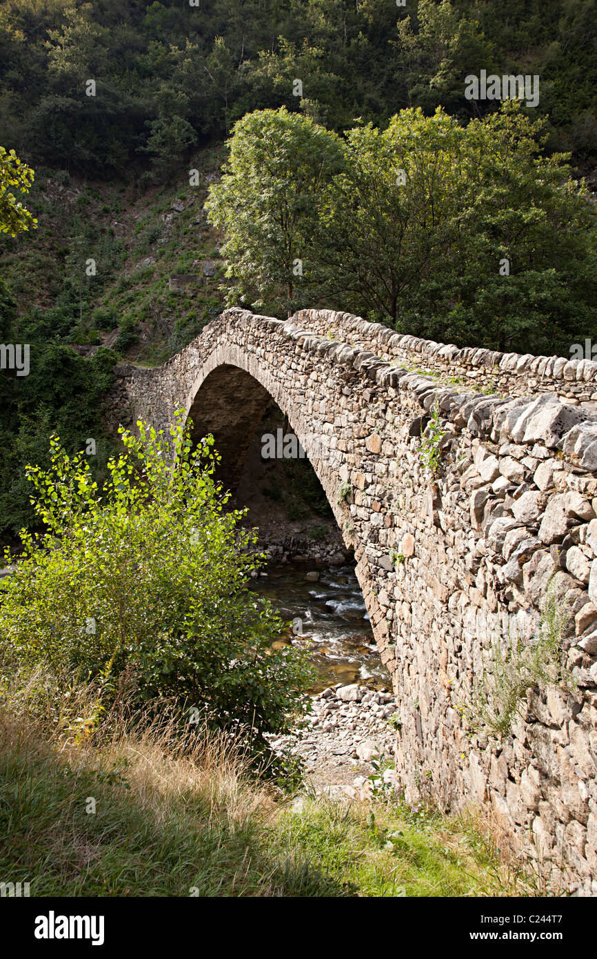Brücke Pont De La Marginada La Marginada Andorra Stockfoto
