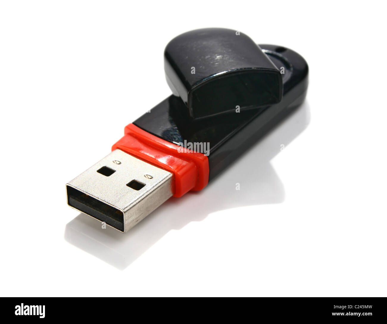 USB-Flash-Laufwerk isoliert auf weißem Hintergrund Stockfoto