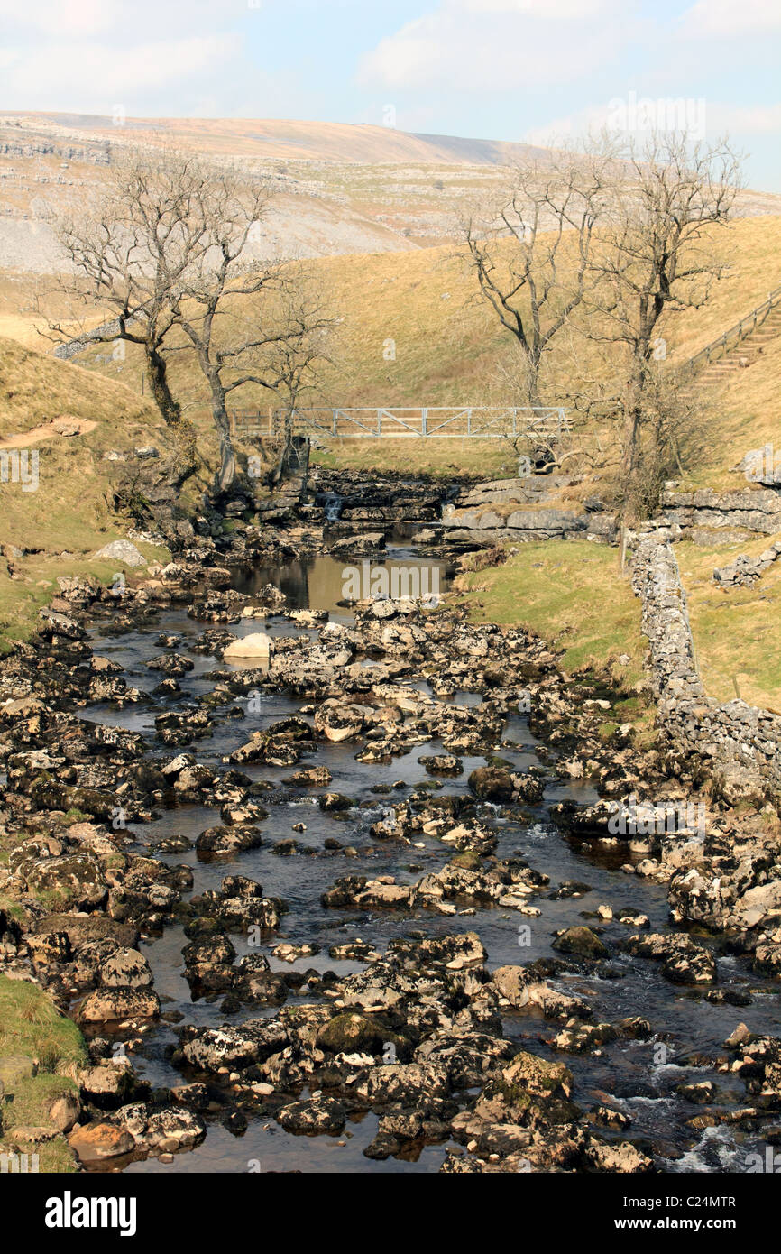 Brücke Raven Ray Ingleton Wasserfälle Trail Yorkshire Dales Stockfoto