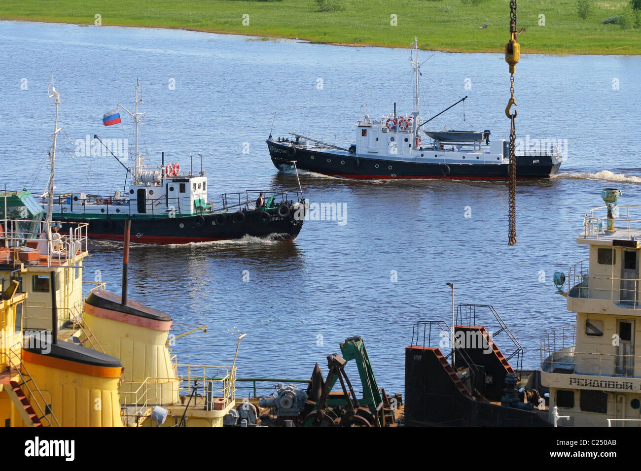 Schifffahrt auf dem Fluss Ob. Salechard, jamalo-Nenzen autonomer Okrug, Russland Stockfoto