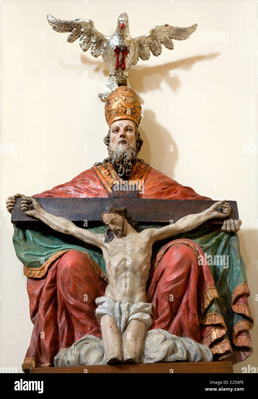 Heilige Dreifaltigkeit Statue von Vienna-Kirche - schnitzen Stockfoto