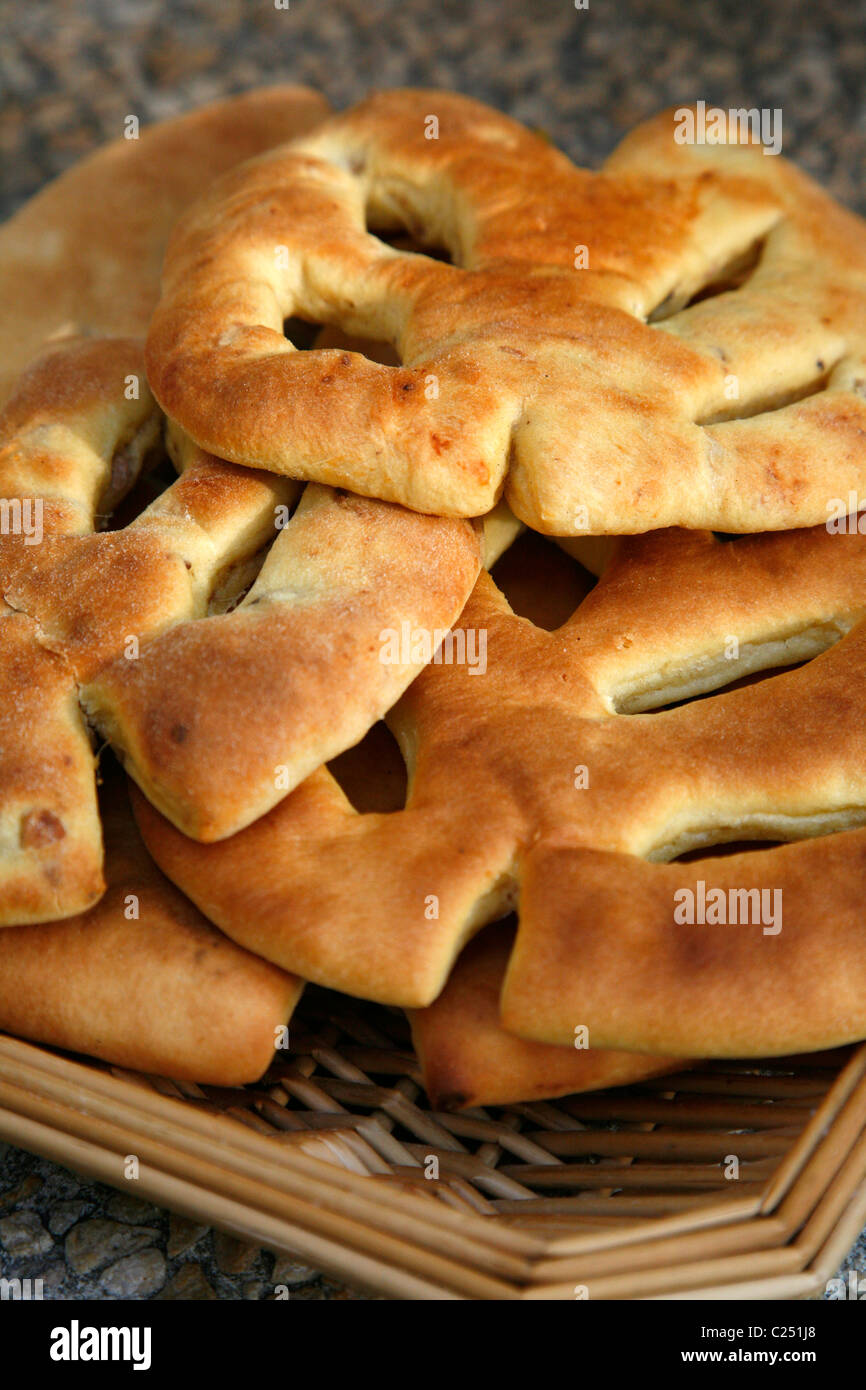 Fougasse Brot aus Boulangerie Trouillas, Avignon, Vaucluse, Provence, Frankreich. Stockfoto