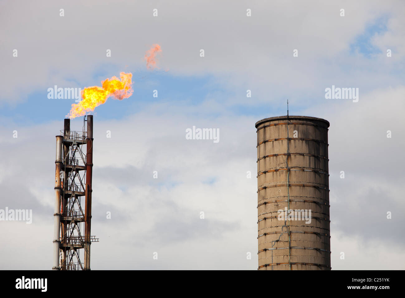 Luftverschmutzung und Emissionen aus Redcar Stahl arbeitet, Teeside, UK. Stockfoto
