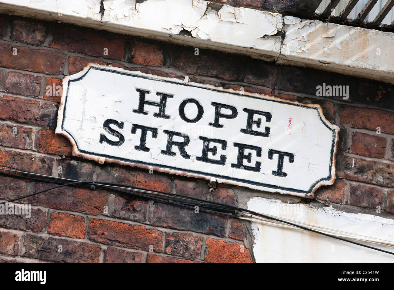 Zeichen für Hope Street, Liverpool Stockfoto