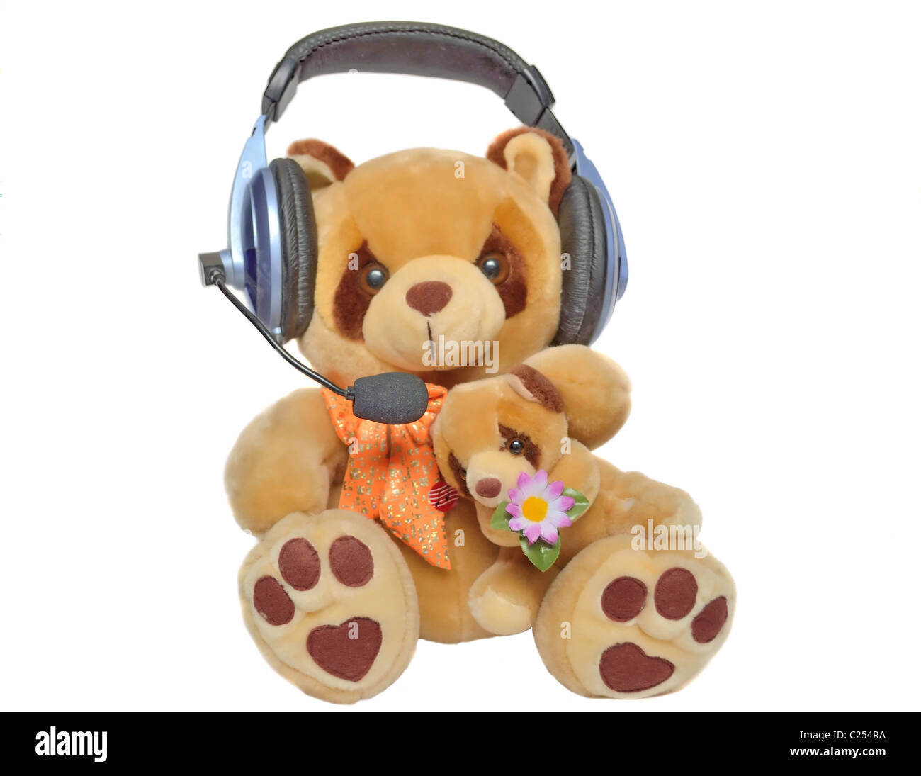 Teddybär, Musik hören Stockfoto