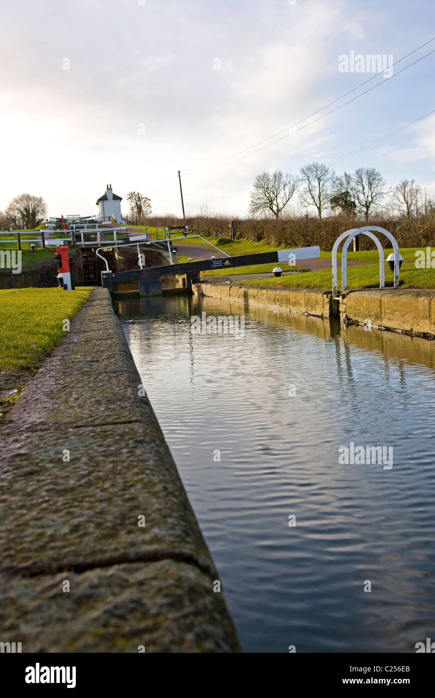 Schleuse 13 bei Foxton Schleusen entlang der Grand Union Canal in Foxton Stockfoto