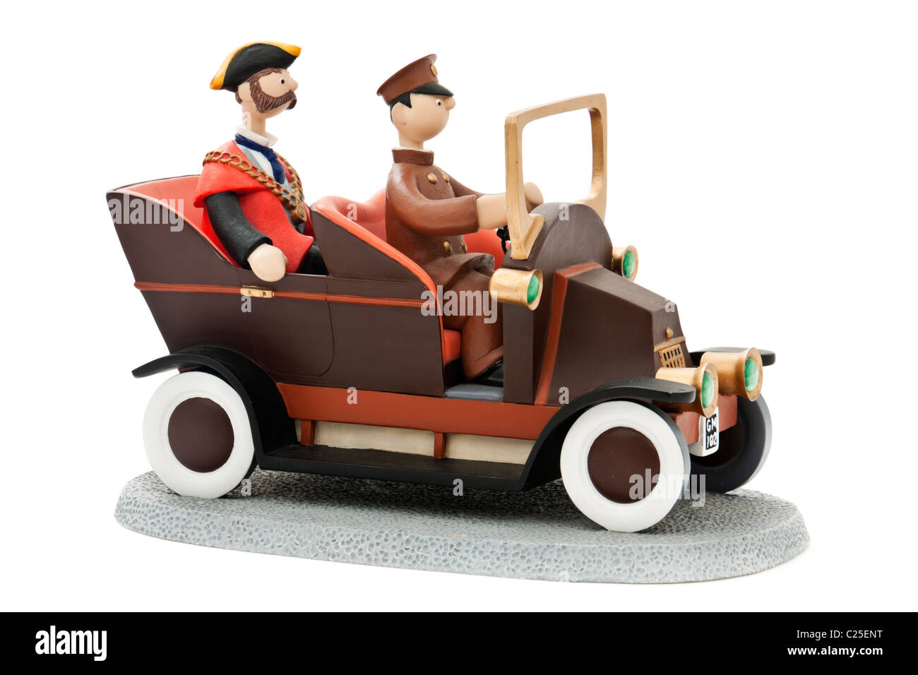 Der Bürgermeister und Philby im bürgermeisterlichen Auto ("Camberwick grün" BBC TV-Serie) Stockfoto