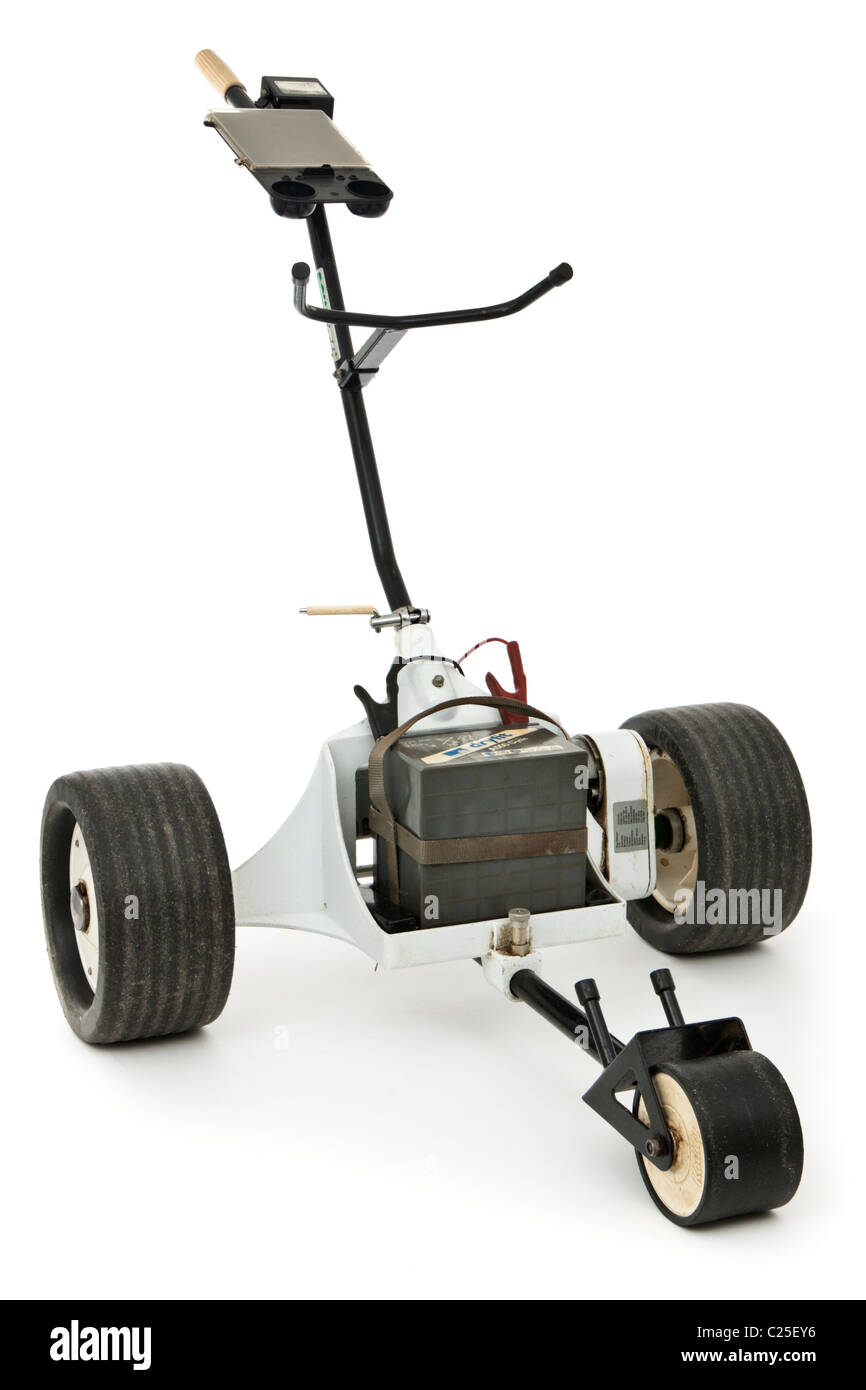 Jahrgang 1980 Powa Kaddy "Classic" motorisierte Golf-trolley Stockfoto