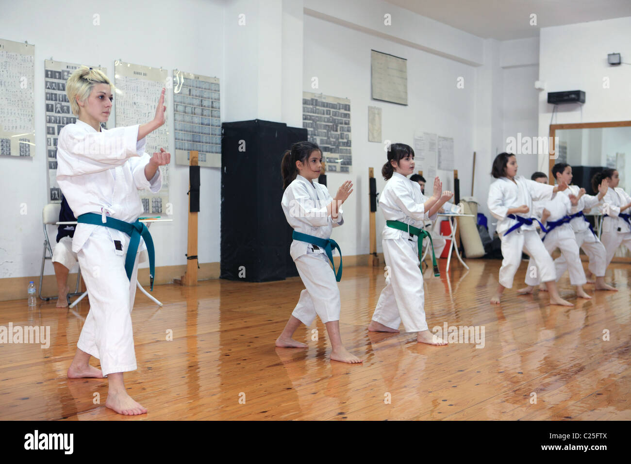 Griechenland Attika Athen eine Karate-Klasse Stockfoto