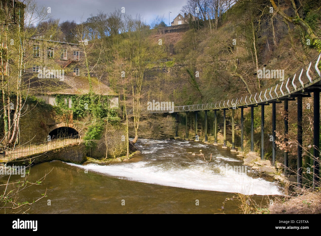 Neue Mühlen, Torrs Millenium Gehweg, Derbyshire, England Stockfoto