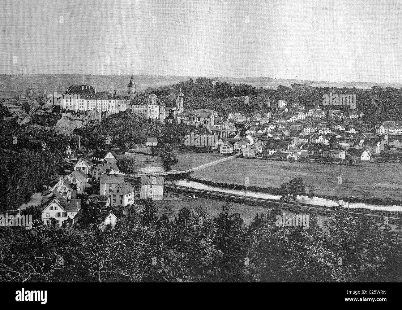 Sigmaringen, Baden-Württemberg, Deutschland, historische Abbildung ca. 1893 Stockfoto