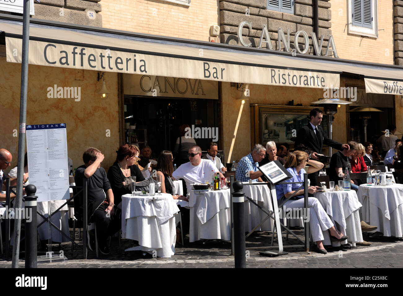 Italien, Rom, Piazza del Popolo, Canova Café Stockfoto