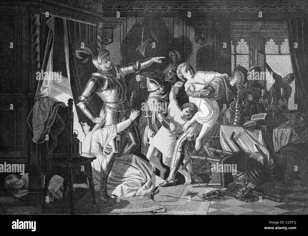 Altenburger Prinzenraub, auch Sächsischer Prinzenraub, 1455, die Entführung des sächsischen Fürsten, historische Abbildung ca. 1893 Stockfoto