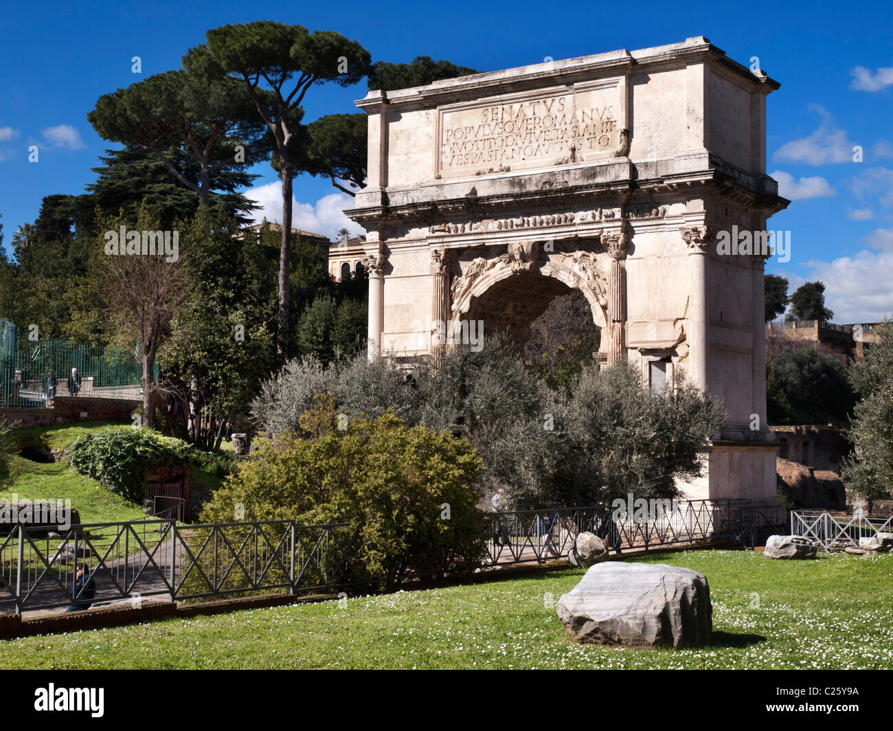 Alten Rom: Bogen von Titus, Forum Romanum, Rom, Italien Stockfoto