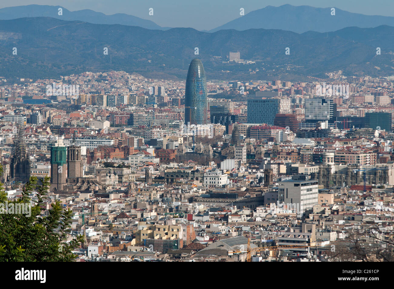 Agbar-Turm Torre Agbar, Barcelona, Katalonien, Spanien Stockfoto