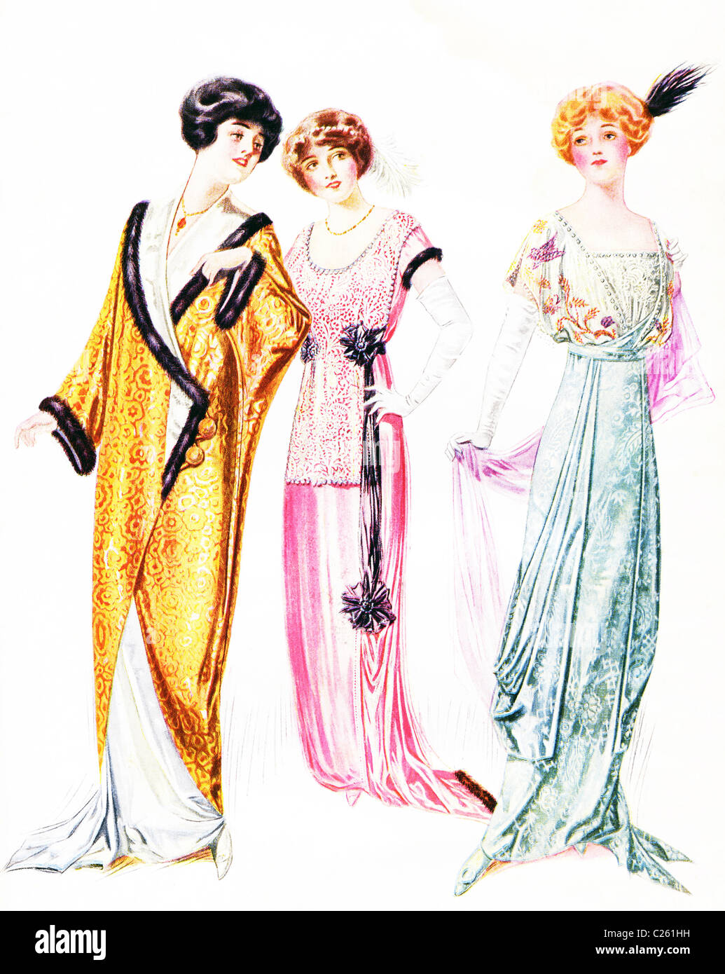 Die Damen in diesem Bild sind von McCalls Magazin New York, Ausgabe Januar 1913. Modellieren sie Abendmode. Stockfoto