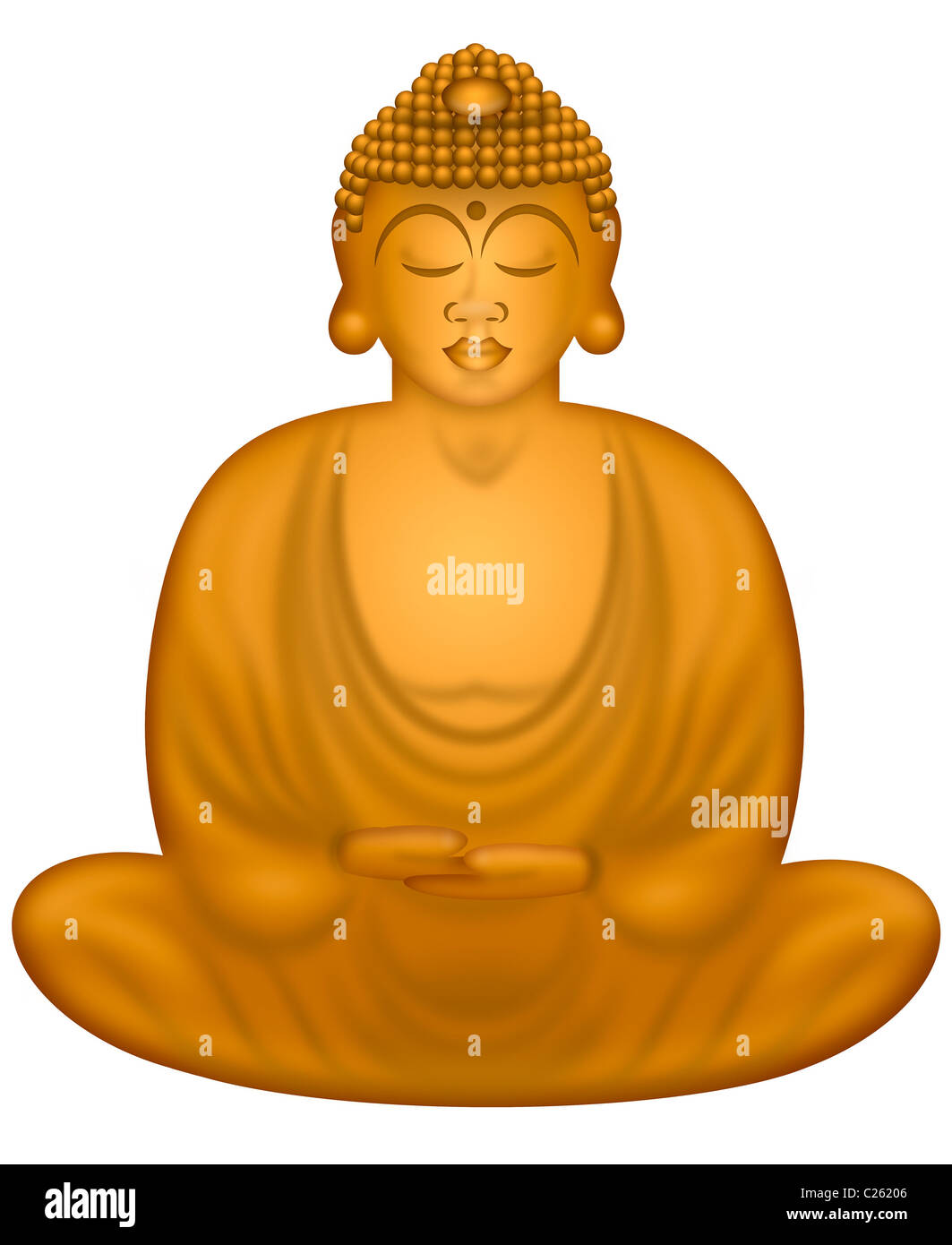 Zen Buddha im Lotussitz Illustration sitzen Stockfoto