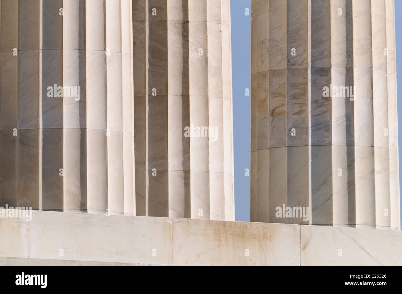 WASHINGTON DC, USA - Spalten des Lincoln Memorial am westlichen Ende der National Mall in Washington DC Stockfoto