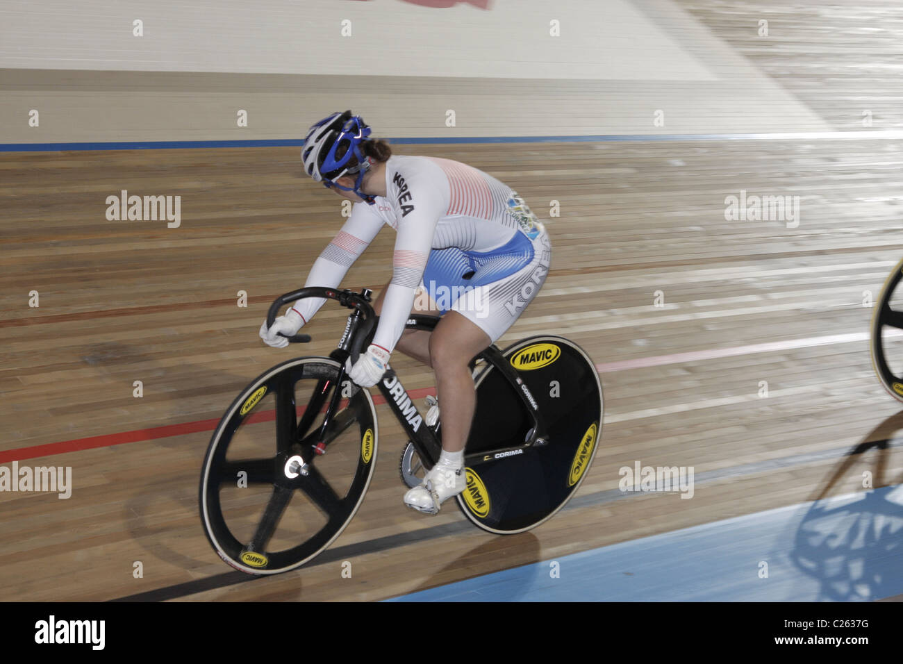 KIM gewann Gyeong Koreanerinnen Sprint UCI Track Cycling World Championships 1/16 Fi Apeldoorn 25. März 2011 Stockfoto