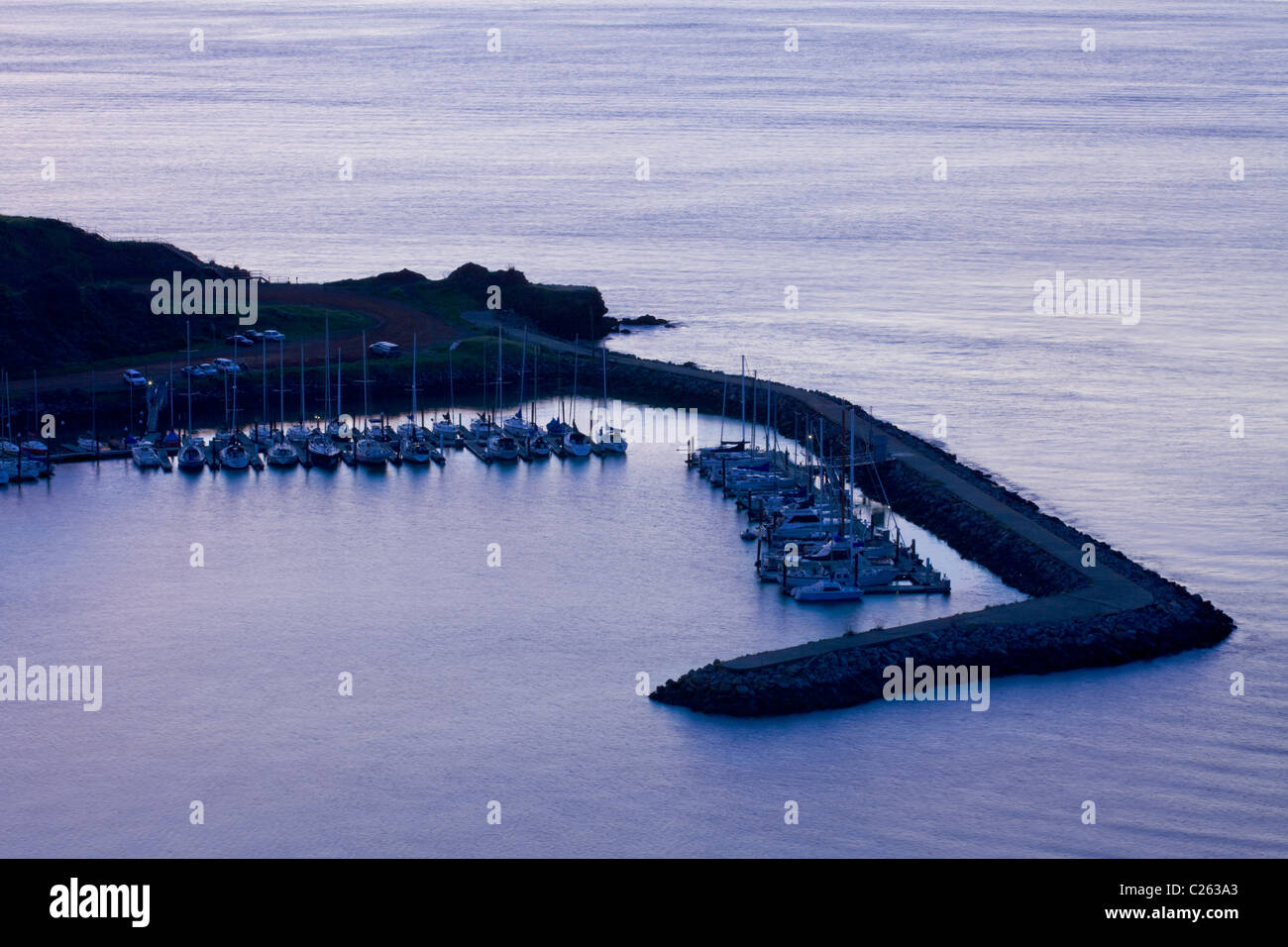 Sunrise auf eine kleine Marina - San Francisco, Kalifornien, USA Stockfoto