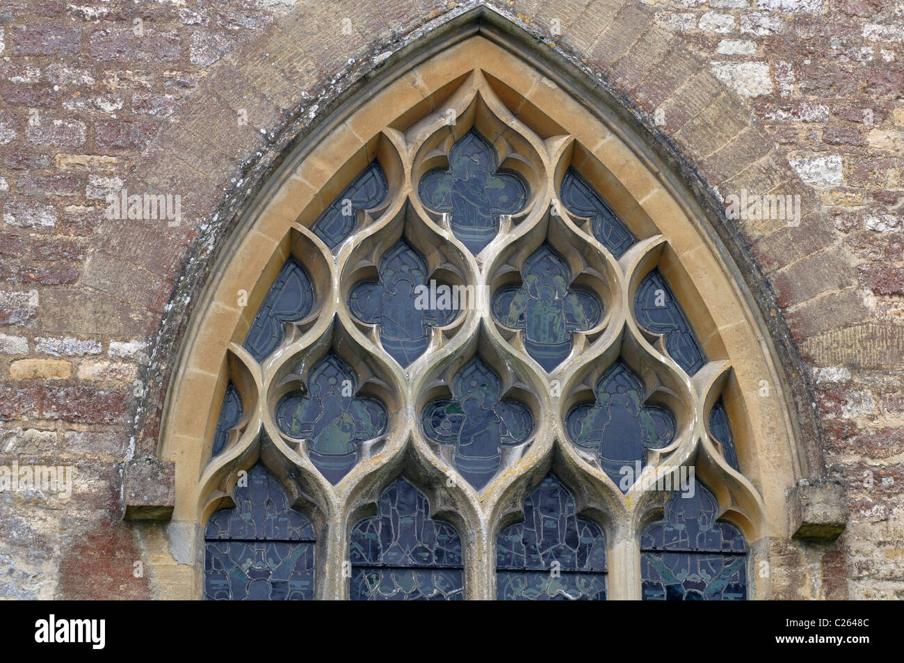 Ostfenster Maßwerk, Marienkirche, Wootton von Woodstock, Oxfordshire, England, UK Stockfoto