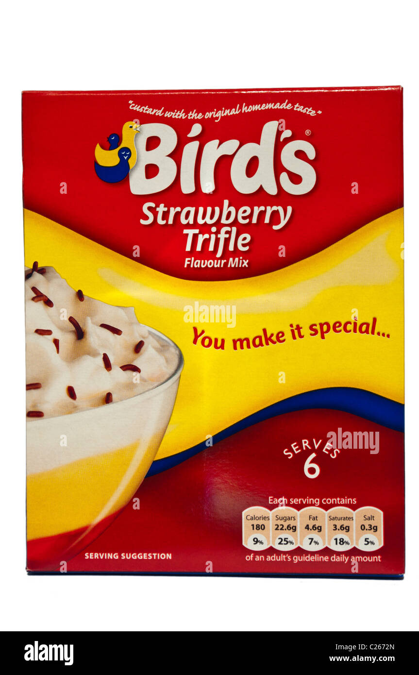 Paket der Vögel Erdbeer Trifle Mix Stockfoto