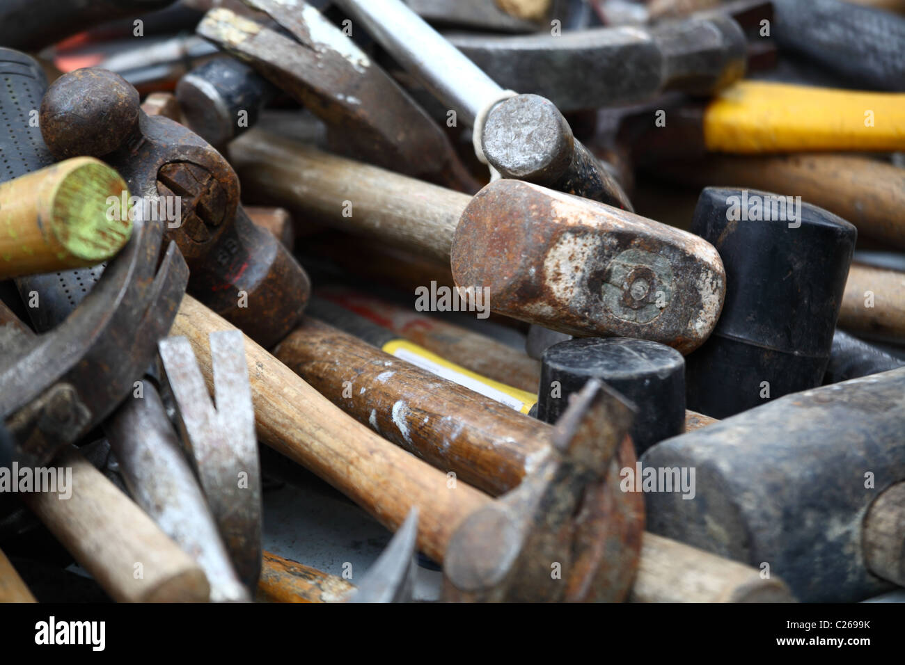 alte Werkzeuge in Bricklane London verkauft Stockfoto