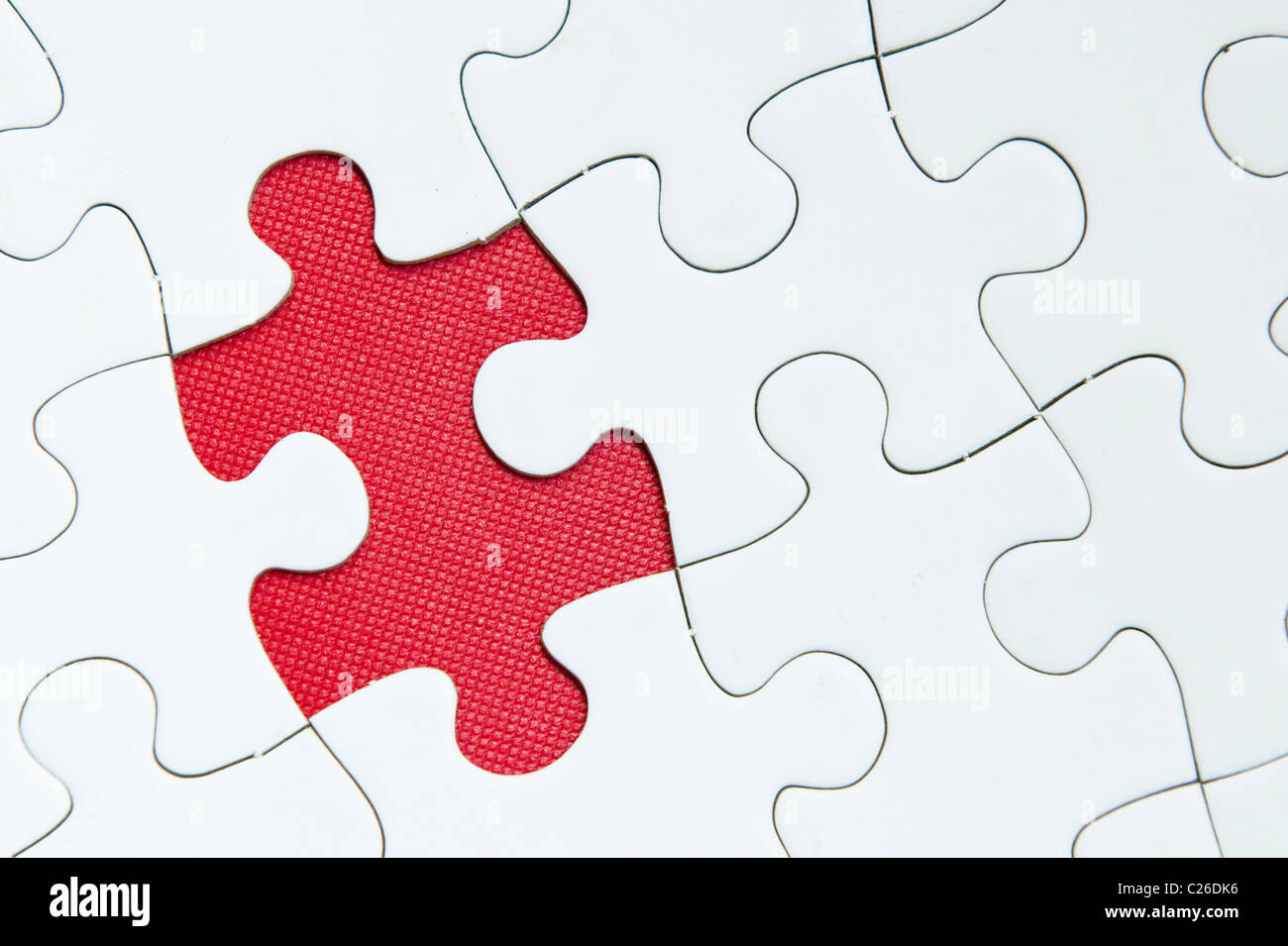 ein Teil des Puzzles fehlte Stockfoto